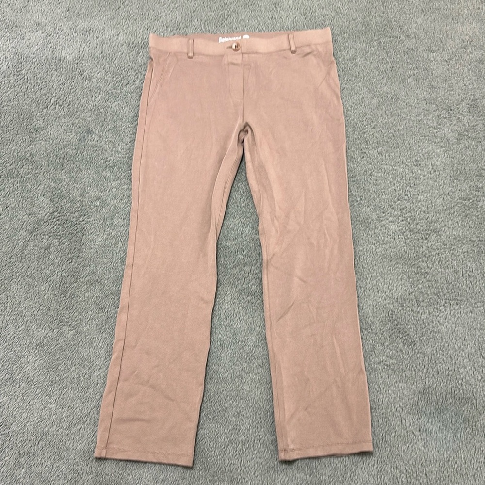 Betabrand XL Petite khaki straight leg pants Stretchy